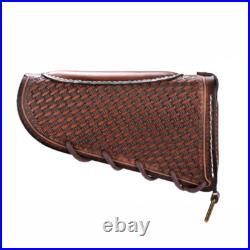 TOURBON Vintage Leather Gun Sling + Rifle Buttstock Cover Recoil Pad Ammo Holder