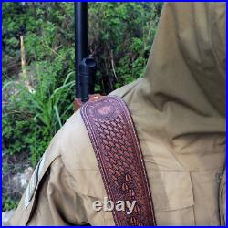 TOURBON Vintage Leather Gun Sling + Rifle Buttstock Cover Recoil Pad Ammo Holder