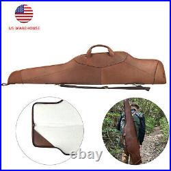 TOURBON Vintage Leather Hunting Range 50 Rifle Case Gun Scope Storage Bag Gift