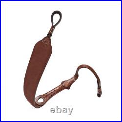 TOURBON Vintage Leather Rifle Cheek Rest Pad with Matched Sling, No Drill/No