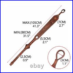 TOURBON Vintage Leather Rifle Cheek Rest Pad with Matched Sling, No Drill/No