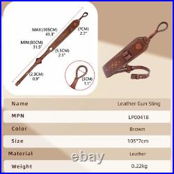 TOURBON Vintage Leather Rifle Sling Gun Muzzleloading Ammo Strap Barrel Mounted