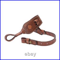 TOURBON Vintage Leather Rifle Sling Gun Muzzleloading Ammo Strap Barrel Mounted
