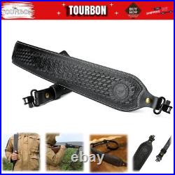 TOURBON Vintage Leather Rifle Sling Hunting Gun Strap Shotgun Thumb Loop+Swivels