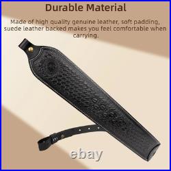 TOURBON Vintage Leather Rifle Sling Hunting Gun Strap Shotgun Thumb Loop+Swivels