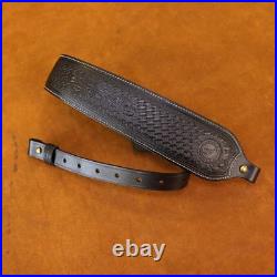 TOURBON Vintage Leather Rifle Sling Hunting Gun Strap Shotgun Thumb Loop+Swivels