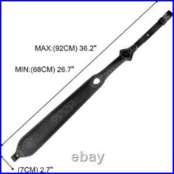 TOURBON Vintage Leather Rifle Sling with or Without Swivels Hunting Gun Strap fo