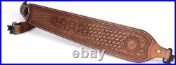 TOURBON Vintage Leather Rifle Sling with or without Swivels Hunting Gun Strap fo