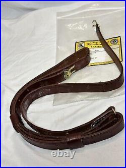 TRIPLE K Quality Handcrafted Leather Style 64 Walnut Oil Plain Military Sling 1