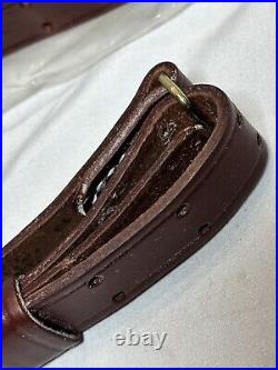 TRIPLE K Quality Handcrafted Leather Style 64 Walnut Oil Plain Military Sling 1