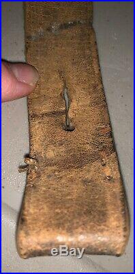 Tan All Leather (including button studs) Rifle Sling WW1 or Earlier Unknown