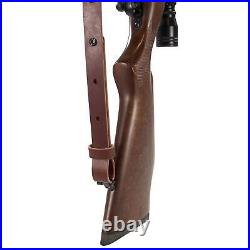 The Hunter -1 Wide Leather Rifle Sling by Nohma Leather (Brown)