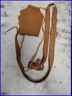 Tie On Leather Suede Strap Sling For Muzzleloader Rifle Shotgun Vintage Old #2