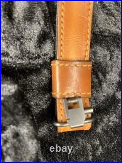 Tooled Leather Rifle Sling Padded with Deer and Mountain Scene Adjustable Strap