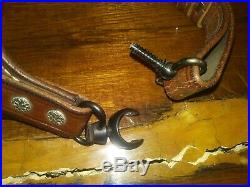 Tooled Leather Rifle Sling vintage Antique Remington 760 Gamemaster Swivels