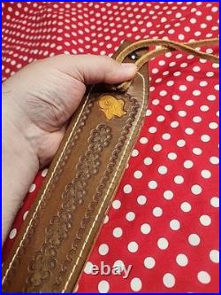 Tooled Sheep White Stitch Leather Rifle Sling Rocky Mountain Dall Bighorn Sheep