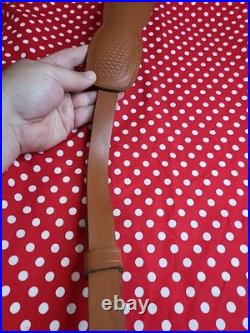 Tooled Stitched Whitetail Padded Leather Rifle Sling With Swivels Shotgun Sling