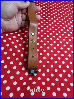 Tooled Stitched Whitetail Padded Leather Rifle Sling With Swivels Shotgun Sling