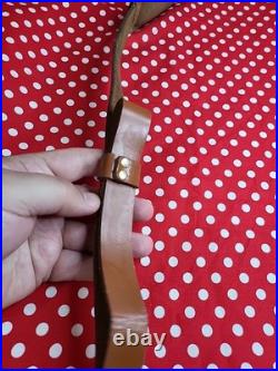 Tooled Stitched Whitetail Padded Leather Rifle Sling With Swivels Shotgun Sling