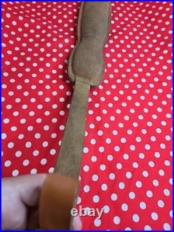 Tooled Stitched Whitetail Padded Leather Rifle Sling With Swivels Shotgun Sling