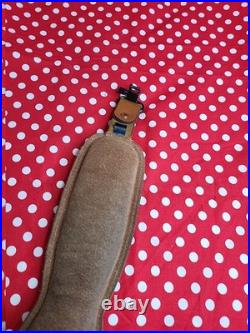 Tooled Stitched Whitetail Padded Leather Rifle Sling With Swivels Shotgun Sling