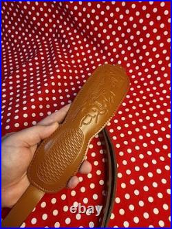 Tooled Whitetail Buck Stitched Leather Padded Rifle Sling With Swivels