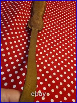 Tooled Whitetail Buck Stitched Leather Padded Rifle Sling With Swivels