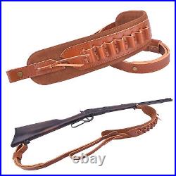 Top-Grain Leather Suede Gun Sling Rifle/Shotgun Strap for. 30-30.308.22 12GA 16GA