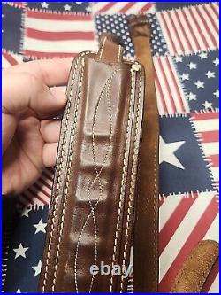 Torel 4805 Stitched Leather Buckle Suede Rifle Sling With Millett Twist Swivels