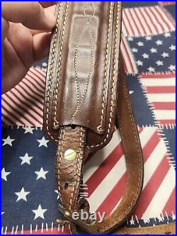 Torel 4805 Stitched Leather Buckle Suede Rifle Sling With Millett Twist Swivels