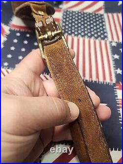 Torel 4805 Stitched Leather Buckle Suede Rifle Sling With Millett Twist Swivels