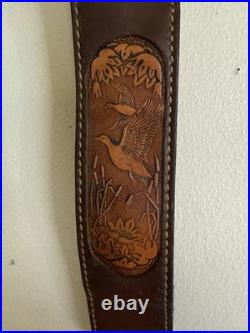Torel Leather Vintage Gun Sling Ducks Waterfowl Hunting Made In USA