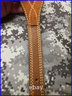 Torel Stitched Design Suede Leather Rifle Sling With Swivels