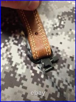 Torel Stitched Design Suede Leather Rifle Sling With Swivels