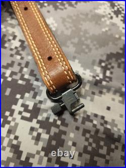 Torel Stitched Design Suede Leather Rifle Sling With Swivels