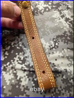 Torel Stitched Design Suede Leather Rifle Sling With Swivels