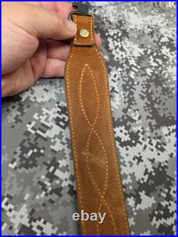 Torel Stitched Design Suede Leather Rifle Sling With Swivels