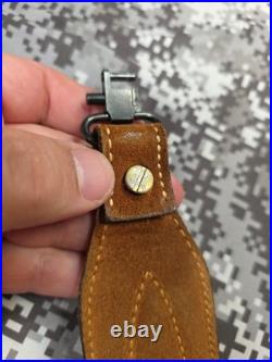 Torel Stitched Design Suede Leather Rifle Sling With Swivels