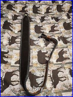 Torel Suede Leather White Stitched Suede Backed Rifle Sling With Swivels