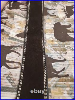 Torel Suede Leather White Stitched Suede Backed Rifle Sling With Swivels