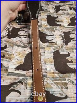 Torel Suede Leather White Stitched Suede Backed Rifle Sling With Swivels