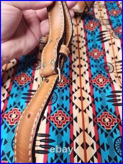 Torel Tooled Stitched Whitetail Buck Leather Padded Rifle Sling Suede Backed
