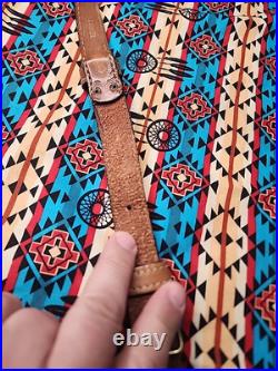 Torel Tooled Stitched Whitetail Buck Leather Padded Rifle Sling Suede Backed