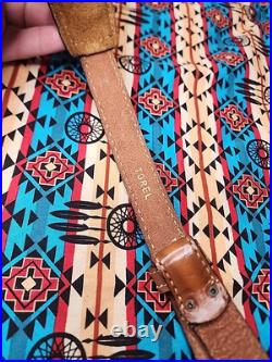 Torel Tooled Stitched Whitetail Buck Leather Padded Rifle Sling Suede Backed