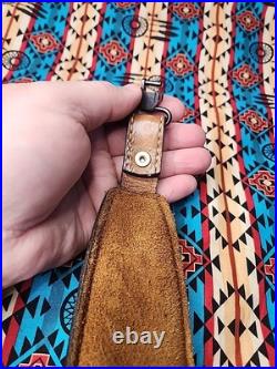 Torel Tooled Stitched Whitetail Buck Leather Padded Rifle Sling Suede Backed