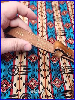 Torel Tooled Stitched Whitetail Buck Leather Padded Rifle Sling Suede Backed