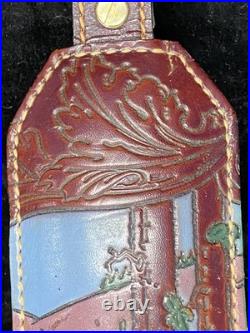 Torel Tooled Stitched Whitetail Buck Leather Padded Rifle Sling Suede Backed E3