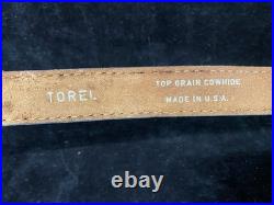 Torel Tooled Stitched Whitetail Buck Leather Padded Rifle Sling Suede Backed E3