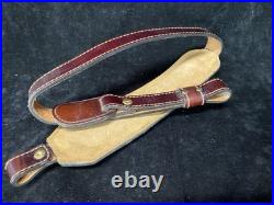 Torel Tooled Stitched Whitetail Buck Leather Padded Rifle Sling Suede Backed E3