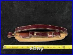 Torel Tooled Stitched Whitetail Buck Leather Padded Rifle Sling Suede Backed E3